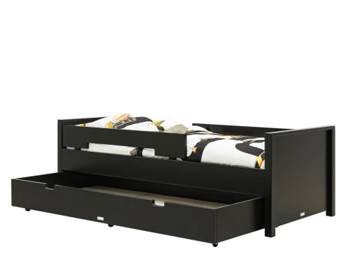 Bopita Têtes De Lits Et Accessoires De Lits Enfants Tiroir 90x200 Noir Mat En MDF 6 Bopita Têtes De Lits Et Accessoires De Lits Enfants Tiroir 90x200 Noir Mat En MDF – Image 4