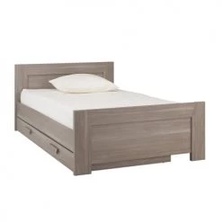 ID Kids Têtes De Lits Et Accessoires De Lits Enfants Tiroir De Lit 90x190 Cm Effet Bois Chêne Grisé -Lits bébé Soldes tiroir de lit 90x190 cm effet bois chene grise 2