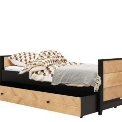 Bopita Têtes De Lits Et Accessoires De Lits Enfants Tiroir De Lit 90x200 Noir Naturel Naturel -Lits bébé Soldes tiroir de lit 90x200 noir naturel naturel 4